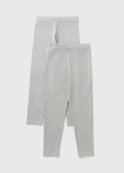 2 Pack GIrls Grey Leggings (7-15yrs)
