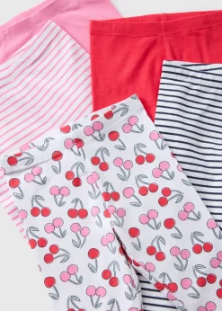5 Pack Girls Red Cherry Leggings (1-7yrs)