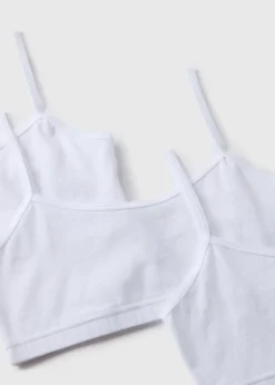 5 Pack Girls White Crop Tops (Younger 6-Older 12yrs)