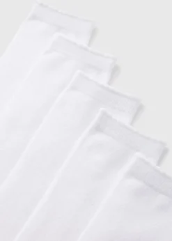 5 Pack Girls White Diamond Socks (Younger 6-Older 5.5)