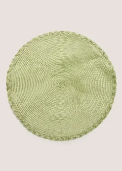2 Pack Green Woven Placemats (10.5cm x 10.5cm)