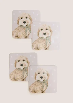 4 Pack Grey Connie Cockapoo Placemats (10.5cm x 10.5cm)