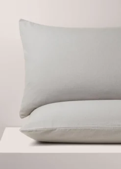 2 Pack Grey Cotton Housewife Pillowcase