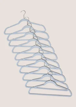 30 Pack Grey Flocked Hangers