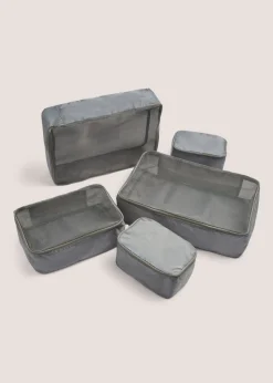 5 Pack Grey Storage Bag Set