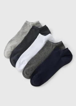 5 Pack Multi Plain Trainer Socks