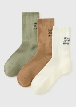 3 Pack Multicolour Brooklyn Sports Socks