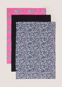 3 Pack Multicolour Cheetah Tea Towels