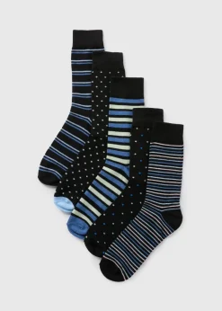 5 Pack Multicolour Design Socks