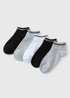 5 Pack Multicolour Mono Stripe Socks
