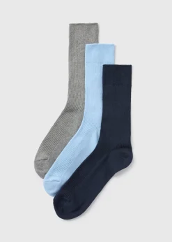 3 Pack Multicolour Ribbed Socks