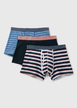 3 Pack Multicolour Stripe Keyhole Boxers