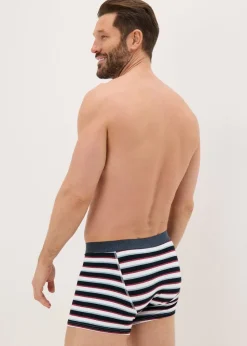 3 Pack Multicolour Stripe Keyhole Boxers