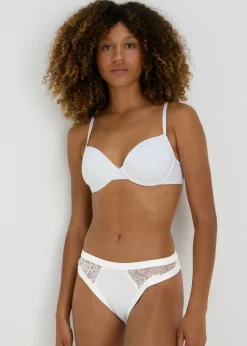 3 Pack Multicoloured Brushed Lace High Leg Knickers