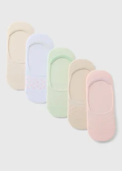 5 Pack Multicoloured No Show Socks