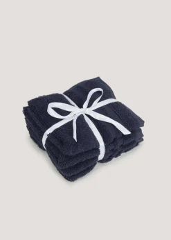 4 Pack Navy 100% Egyptian Cotton Face Cloths