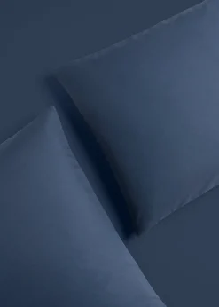 2 Pack Navy Cotton Housewife Pillowcases