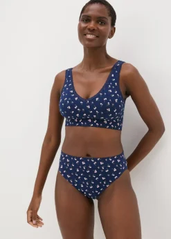 3 Pack Navy Floral High Leg Knickers