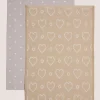 2 Pack Neutral Heart Tea Towels