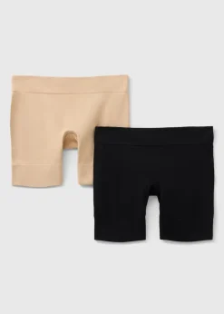 2 Pack Nude & Black Seamless Anti Chafing Shorts