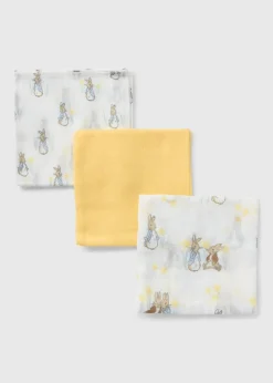 3 Pack Peter Rabbit Baby Yellow Muslin Cloths