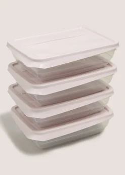 4 Pack Pink Food Containers