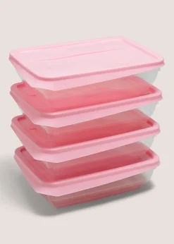 4 Pack Pink Food Containers
