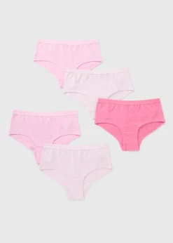 5 Pack Pink Hipster Briefs (6-13yrs)