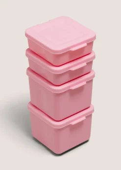 4 Pack Pink Snack Pots