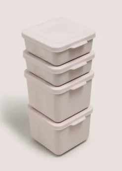 4 Pack Pink Snack Pots