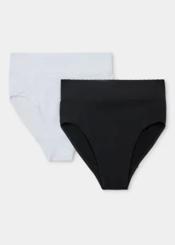 2 Pack Seamless Control Ribbed Full Knickers