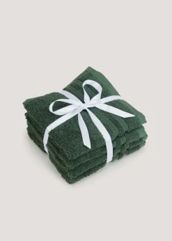4 Pack Tropical Green 100% Egyptian Cotton Face Cloths