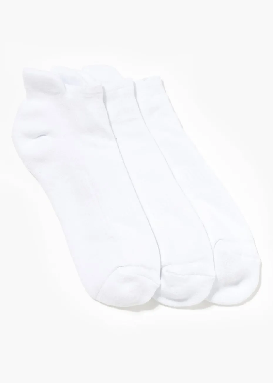3 Pack White Blistereze Trainer Socks