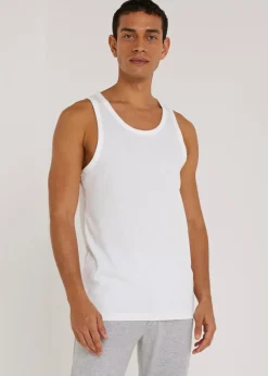 2 Pack White Cotton Vests