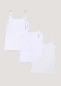3 Pack White Essential Cami Tops