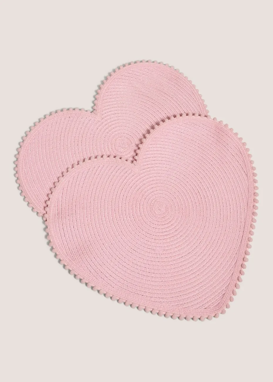 4 Pack White Heart Cork Placemats