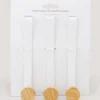 3 Pack White Metal & Bamboo Hooks (12cm x 3.5cm x 3cm)