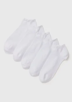 5 Pack White Trainer Socks