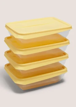 4 Pack Yellow Food Containers