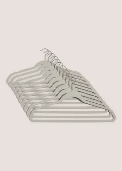 30 Piece Grey Flocked Clothes Hangers