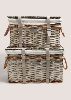 2 Piece Split Willow Basket Set