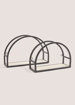 2 Rounded Metal Shelves (30cm x 30cm x 21.5cm)