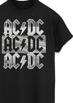 ACDC Stacked Logo Black Music Graphic T-Shirt