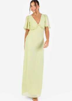 Anaya With Love Recycled Spring Green V Neck Maxi Dress