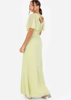 Anaya With Love Recycled Spring Green V Neck Maxi Dress