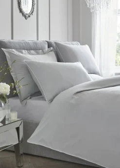 Appletree 200 Thread Count Plain Dye Silver Duvet Cover Set