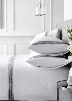 Appletree Boutique Embroidered Bands Black Duvet Cover Set