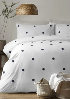 Appletree Dot Garden White/Navy Duvet Cover Set