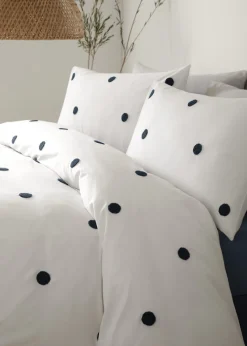 Appletree Dot Garden White/Navy Duvet Cover Set