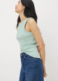 Aqua Diamante Vest Top